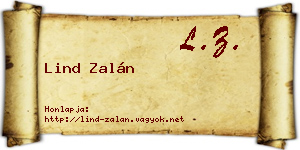 Lind Zalán névjegykártya